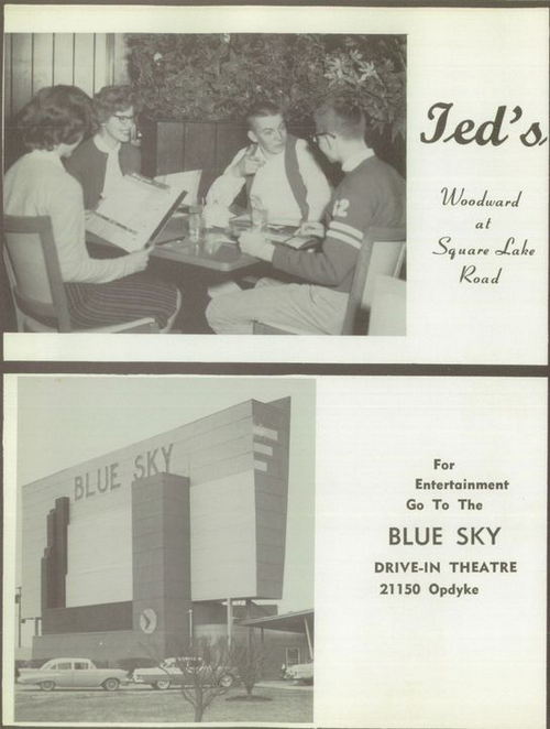 Blue Sky Drive-In Theatre - 1960S High School Yearbook Photos